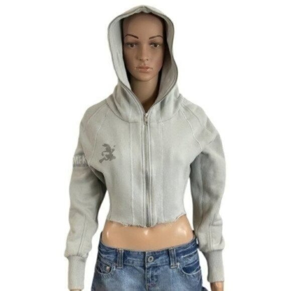 Looney Tunes X SMFK Collaboration Cropped raw hem Hoodie sz 1 | Small Rare Find - Picture 2 of 12